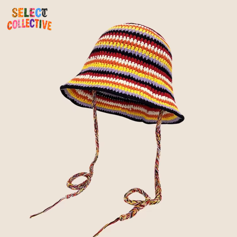  🔥 Crochet Chaos 🌼 Y2K Autumn/Winter Handmade Flower Bucket Hat 🧢✨