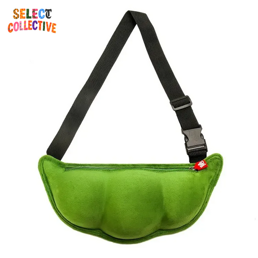 🌱✨ Edamame Plush Crossbody – Peas In a Pod Messenger Bag 💚