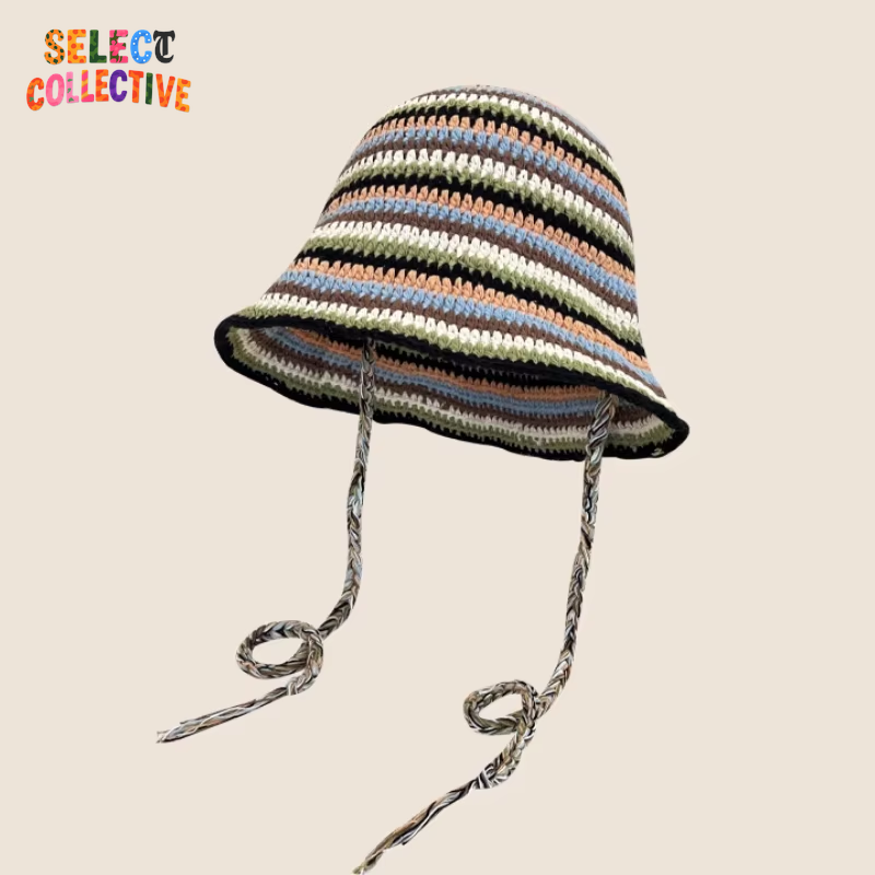  🔥 Crochet Chaos 🌼 Y2K Autumn/Winter Handmade Flower Bucket Hat 🧢✨