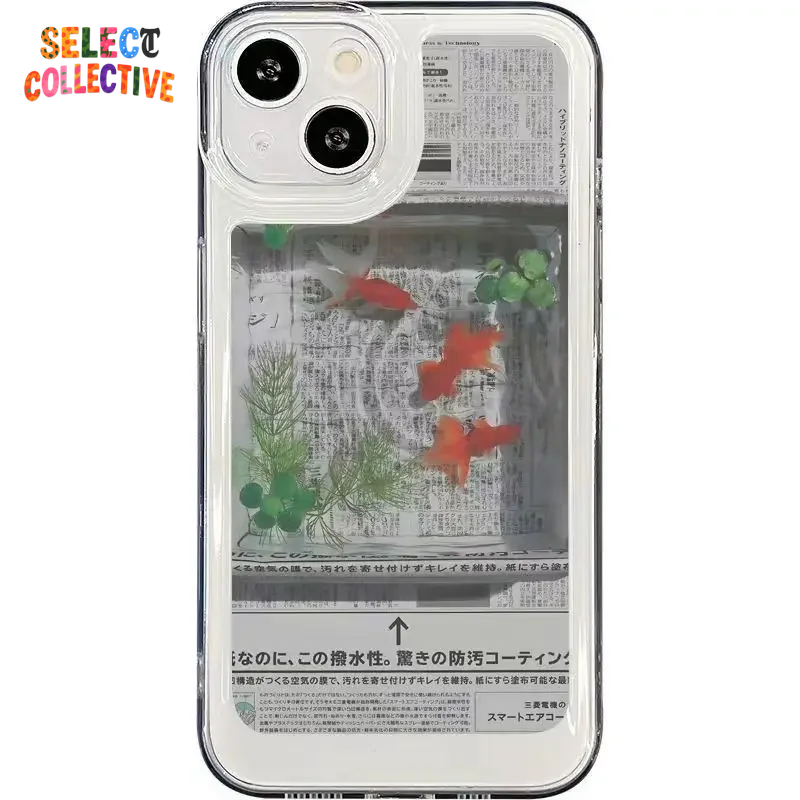 🐠📰✨ Newspaper Goldfish Illusion Phone Case for Samsung Galaxy 🖤📱🌊 – Aesthetic 3D Aquarium Vibes