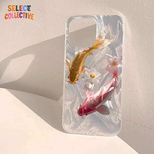 Golden Lotus Koi Phone Case ✨🌸🐟 | Shiny Tranquil Pond Design for Samsung Galaxy