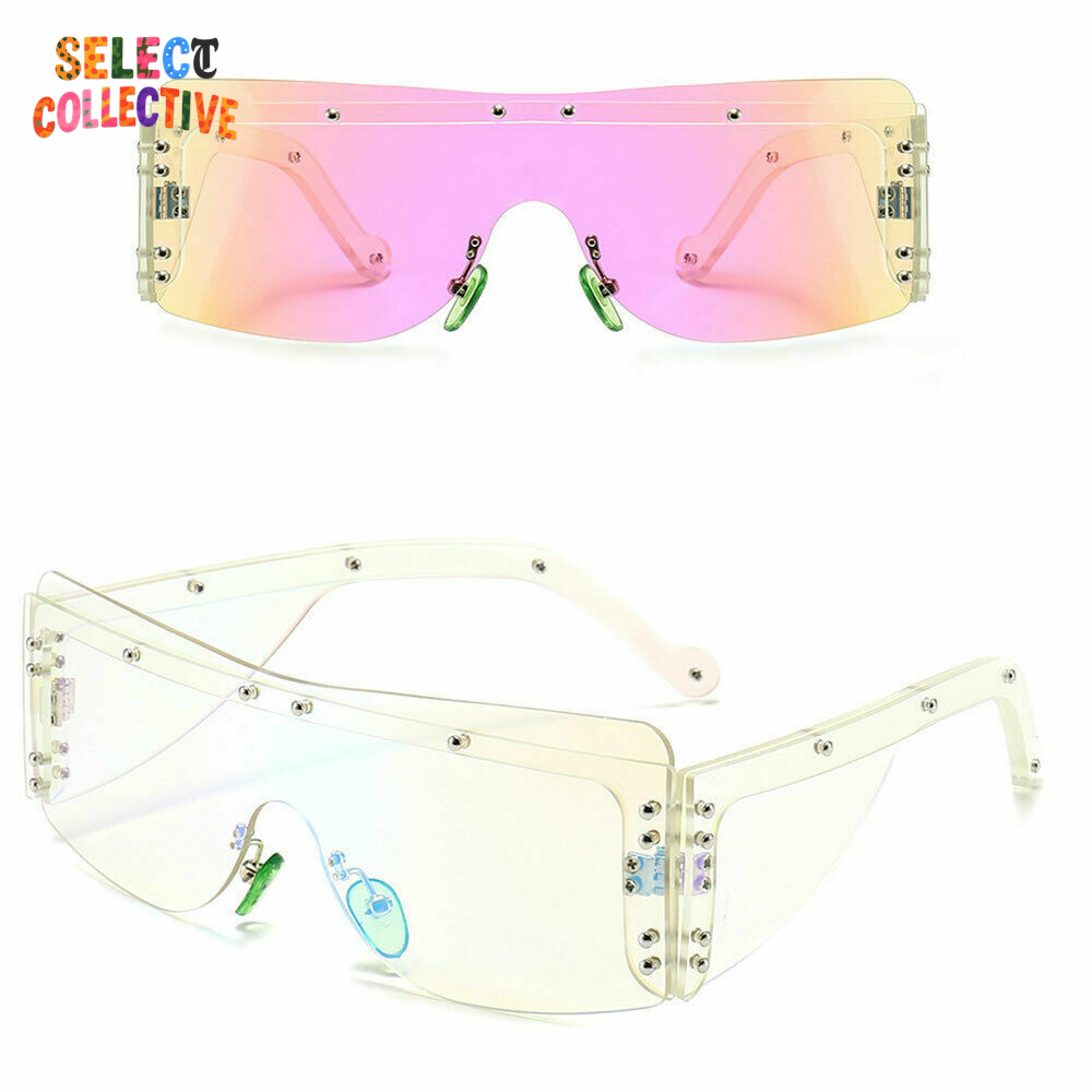 Women’s Designer Square Sunglasses 🖤🕶️ | Luxury Fashion Metal Rivet Shades for Chic Outdoor Style