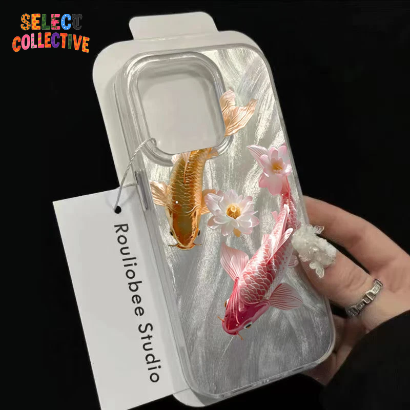Golden Lotus Koi Phone Case ✨🌸🐟 | Shiny Tranquil Pond Design for Samsung Galaxy