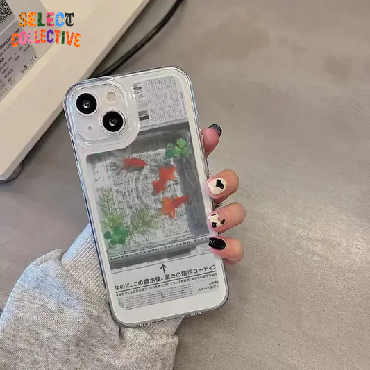 🐠📰✨ Newspaper Goldfish Illusion Phone Case for Samsung Galaxy 🖤📱🌊 – Aesthetic 3D Aquarium Vibes