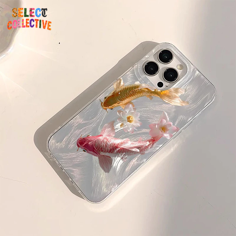 Golden Lotus Koi Phone Case ✨🌸🐟 | Shiny Tranquil Pond Design for Samsung Galaxy
