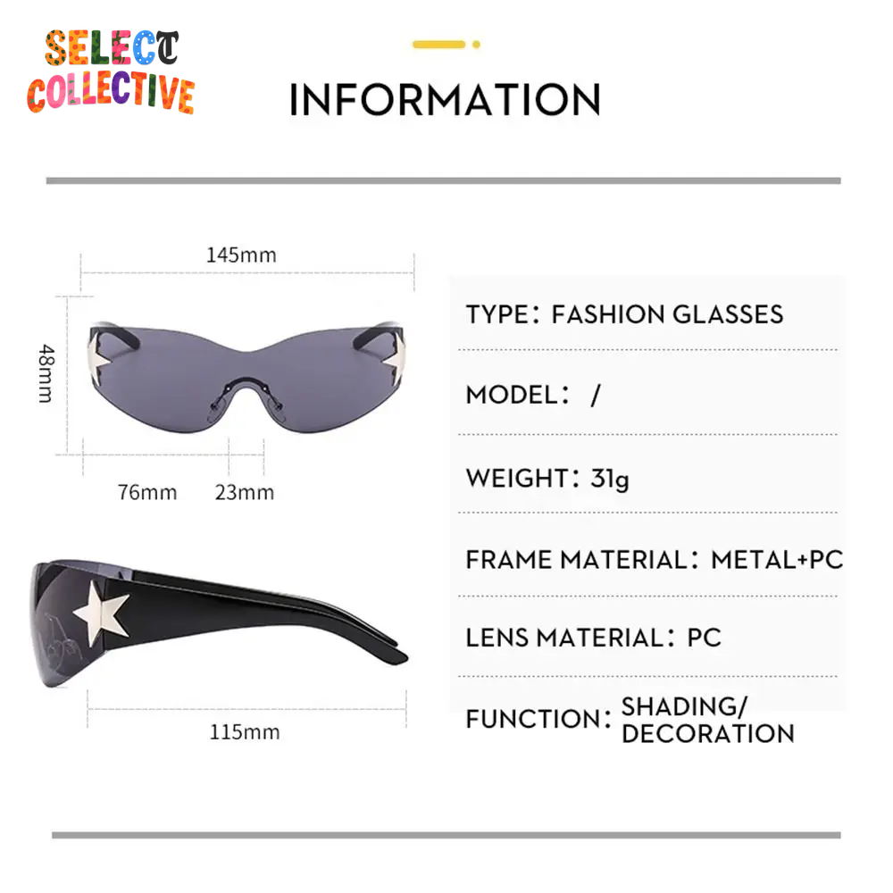 Punk One-Piece Y2K Sunglasses 🕶️✨ | Luxury Brand Goggle Shades | UV400 Five-Star Sports Eyewear