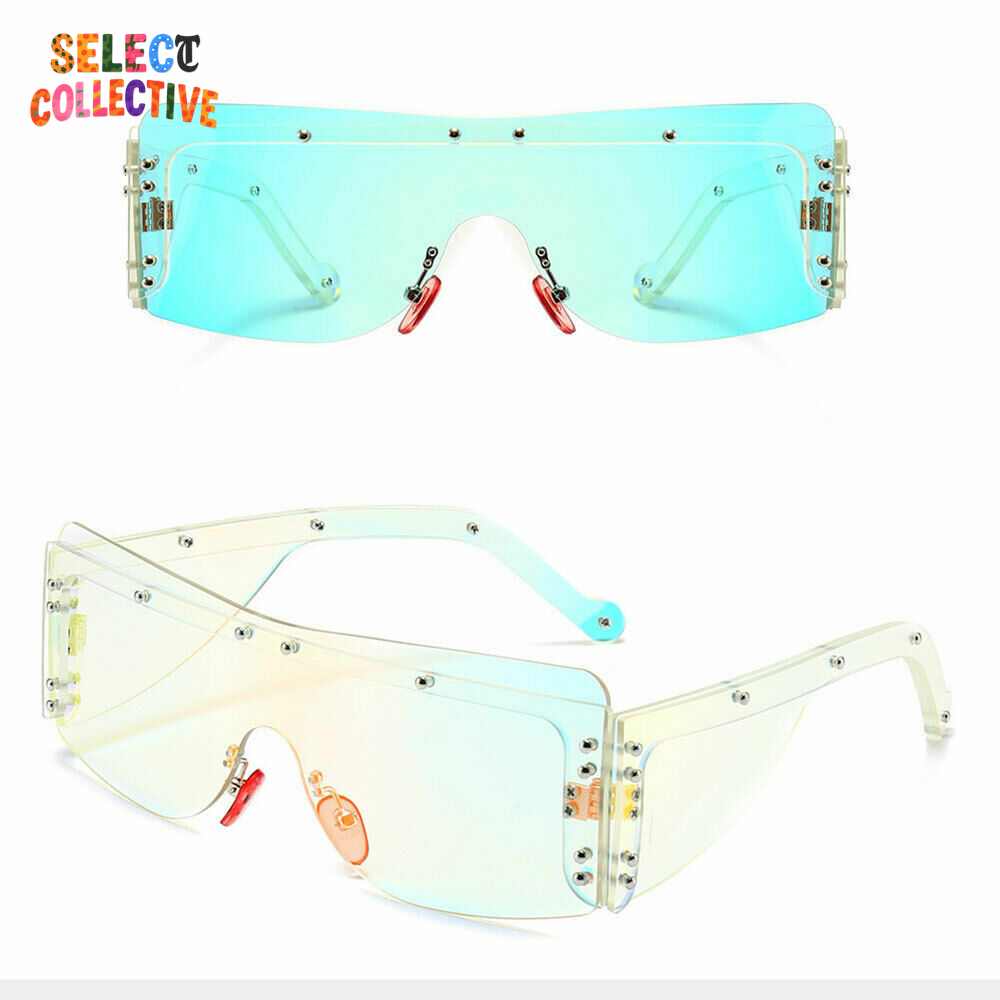Women’s Designer Square Sunglasses 🖤🕶️ | Luxury Fashion Metal Rivet Shades for Chic Outdoor Style