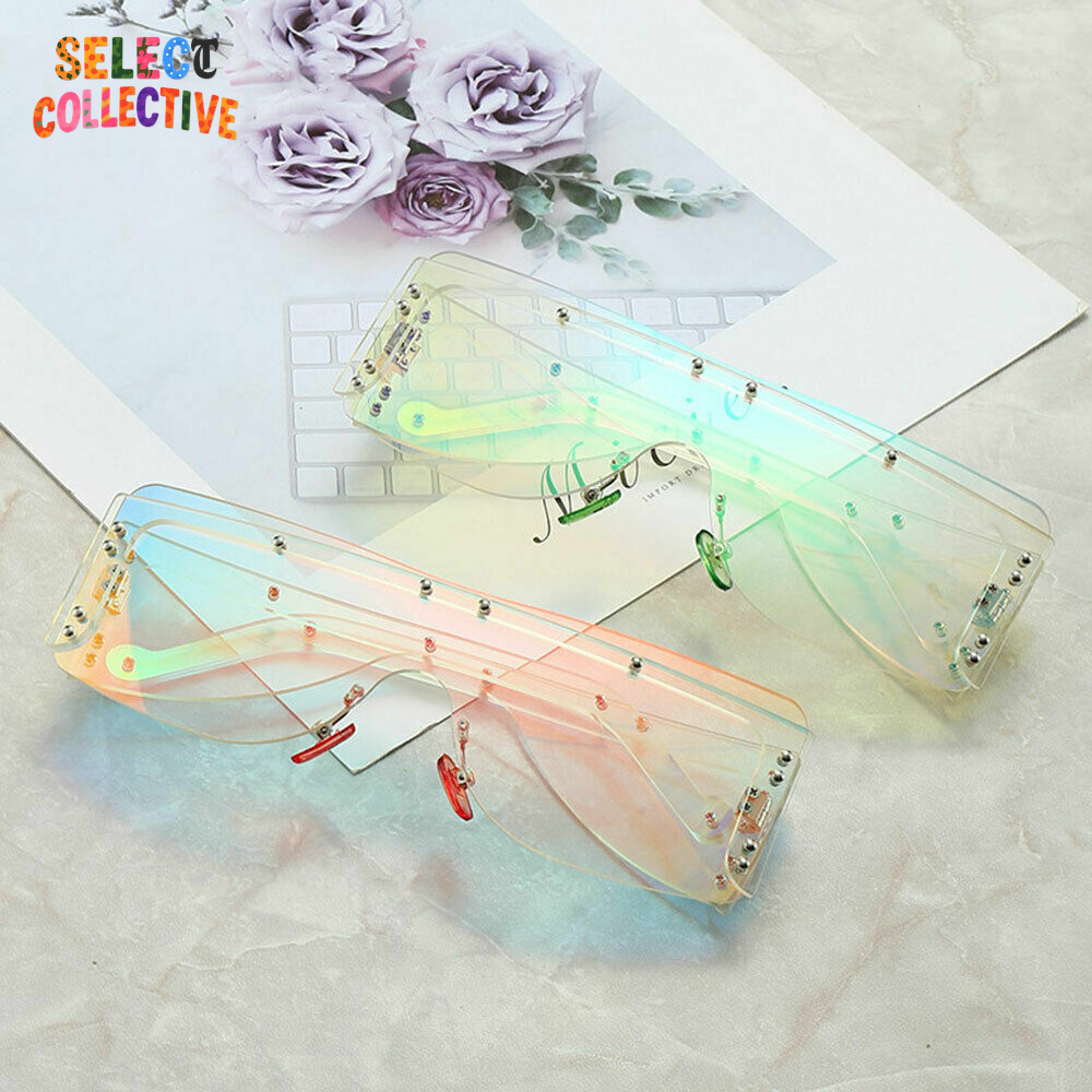 Women’s Designer Square Sunglasses 🖤🕶️ | Luxury Fashion Metal Rivet Shades for Chic Outdoor Style