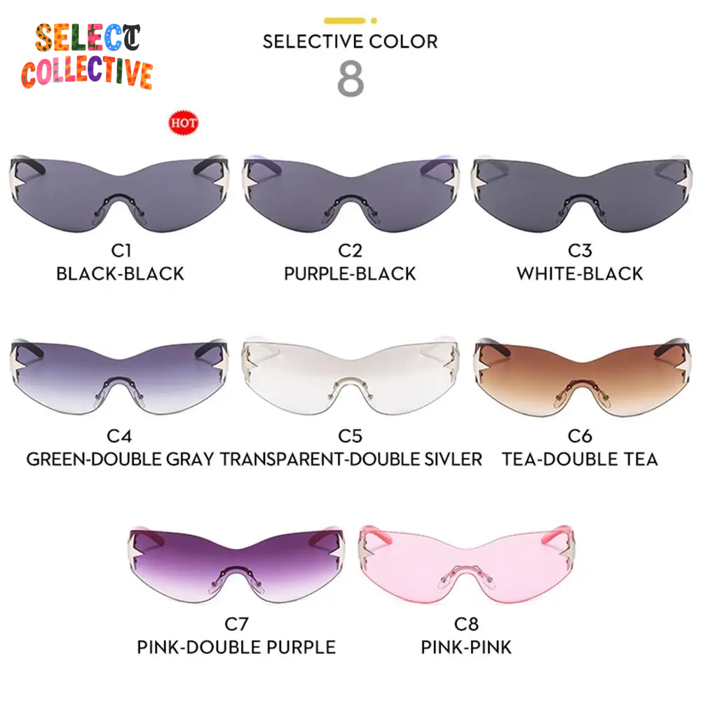 Punk One-Piece Y2K Sunglasses 🕶️✨ | Luxury Brand Goggle Shades | UV400 Five-Star Sports Eyewear