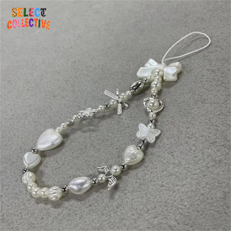 Coquette Bow Beaded Phone Charm 🎀💐 | Baroque Pearl & Flower Chain Lanyard for iPhone & Samsung | Feminine Phone Jewelry Pendant